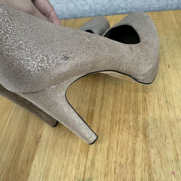 DIESEL Womens High Heels Sparkle Metallic Pink Slip On Career Pump Shoes US 7 38 - Picture 7 of 13